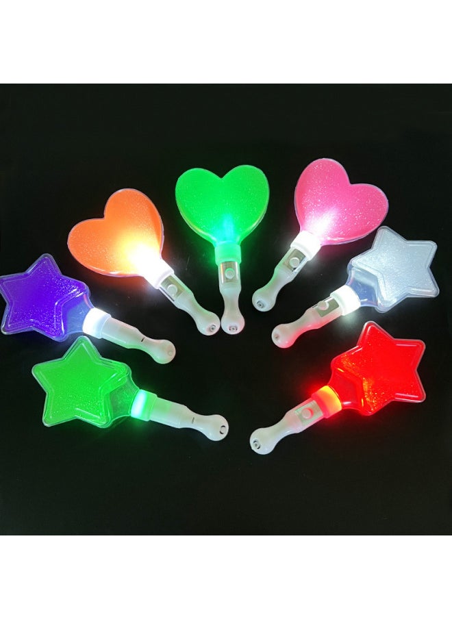 null - Short Flash Stick Love Stick Five-pointed Star Stick Short Luminous Stick Toy Concert Light Stick Can Be Advertised-Color:(Pink) Short Straight Light Stick - Image 1