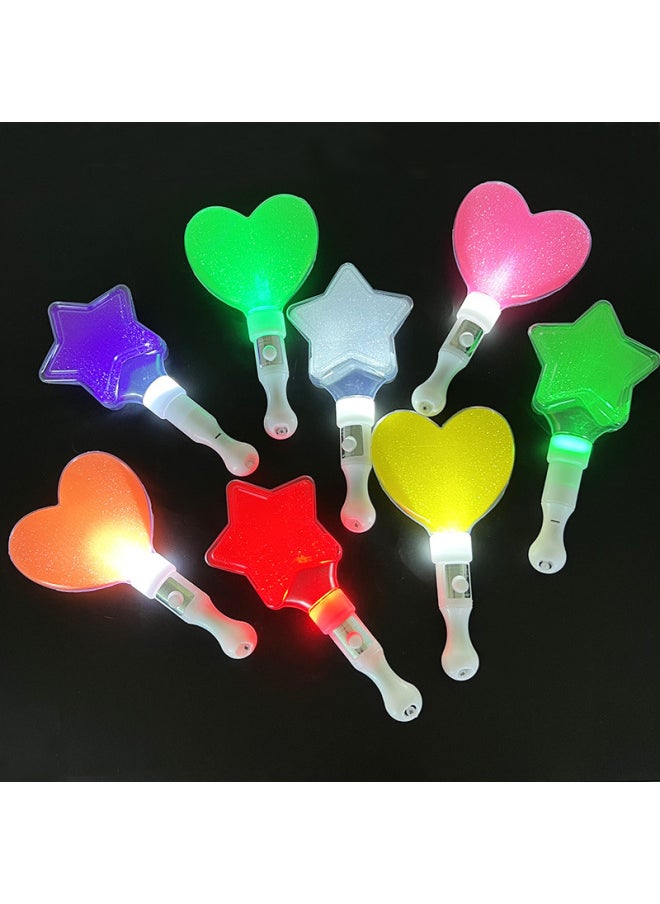 null - Short Flash Stick Love Stick Five-pointed Star Stick Short Luminous Stick Toy Concert Light Stick Can Be Advertised-Color:(Pink) Short Straight Light Stick - Image 1