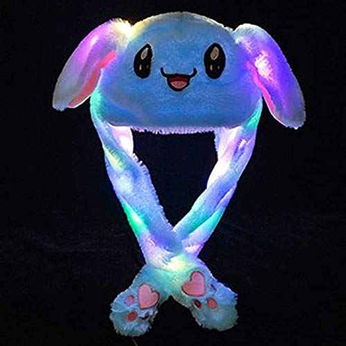 ZCINT Rabbit Bunny Hat Ear Moving Jumping Funny Plush Cap for Kids Adults Christmas Cosplay Party Cute Animal Hatsblue - Image 1