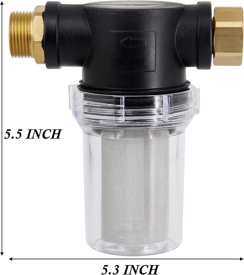 Twinkle Star Hose Filter Attachment Line Water Hose Filter with 100 Mesh and 40 Mesh Screen, 2Pcs O-Ring, Garden Hose Filter Pressure Washer Inlet for RV Camping Car Wash Water Hose - Image 5