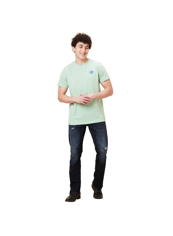 بيينغ هيومان Mens Green Foam Round Neck Short Sleeve T-Shirt
