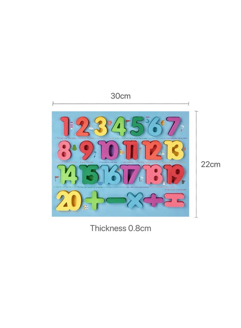 Premium Number Puzzle Blocks, Arabic Numeral Design, Multi-Layer Water-Based Paint, Wooden And Durable, Stage-By-Stage Learning, Enhances Math Skills, Interactive Educational Toy For Parents And Children, Colorful - Image 1