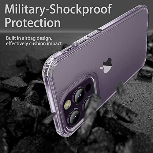 KAPAVER Polycarbonate For Iphone 14 Pro Matte Clear Case[Anti-Fingerprints ][Anti-Scratch] Frosted Translucent Shockproof Slim Cover 6.1 Inches (Matte Clear) - Image 5