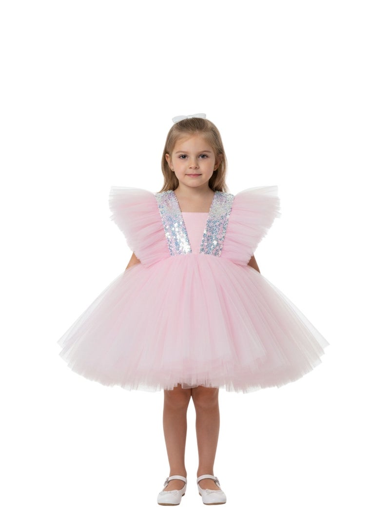 D'Daniela Amira Dress with Sequins Light Pink - Image 1