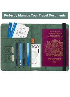 Passport Holder Wallet Cover Case, Passport Case with RFID Blocking, PU Leather Travel Document Holder for Men&Women Travel Accessories (Green) - pzsku/Z405440101AE94B2BC68AZ/45/_/1718785953/a76497c1-1347-49db-bb19-659c39a73587