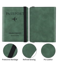 Passport Holder Wallet Cover Case, Passport Case with RFID Blocking, PU Leather Travel Document Holder for Men&Women Travel Accessories (Green) - pzsku/Z405440101AE94B2BC68AZ/45/_/1718786777/e4663969-29cb-45e3-926f-e0e895c7e5d4