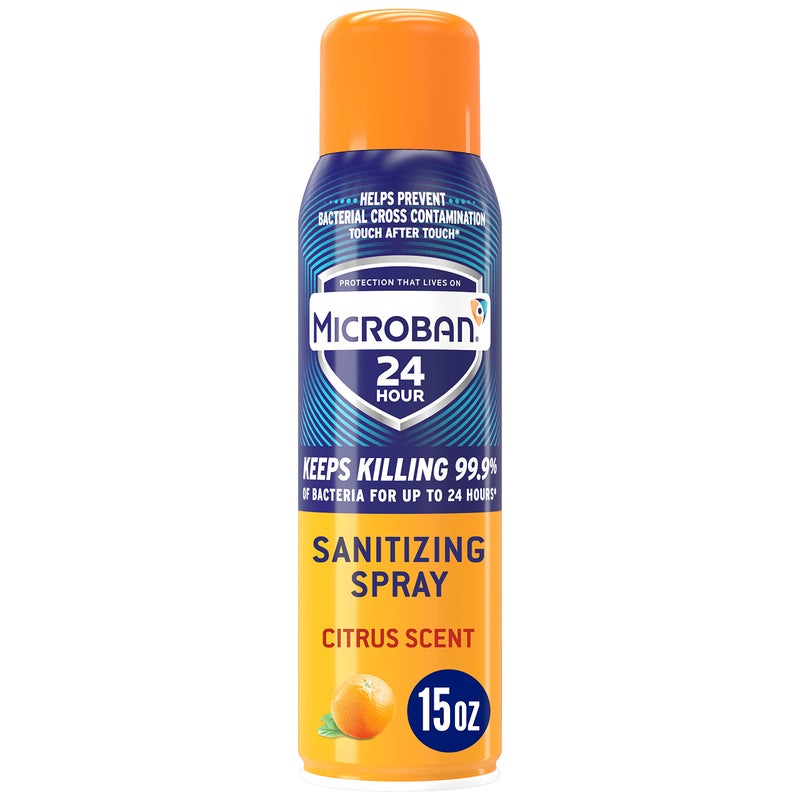 MICROBAN 24 Hour Disinfectant Sanitizing Spray, Citrus Scent, 15oz - Image 1