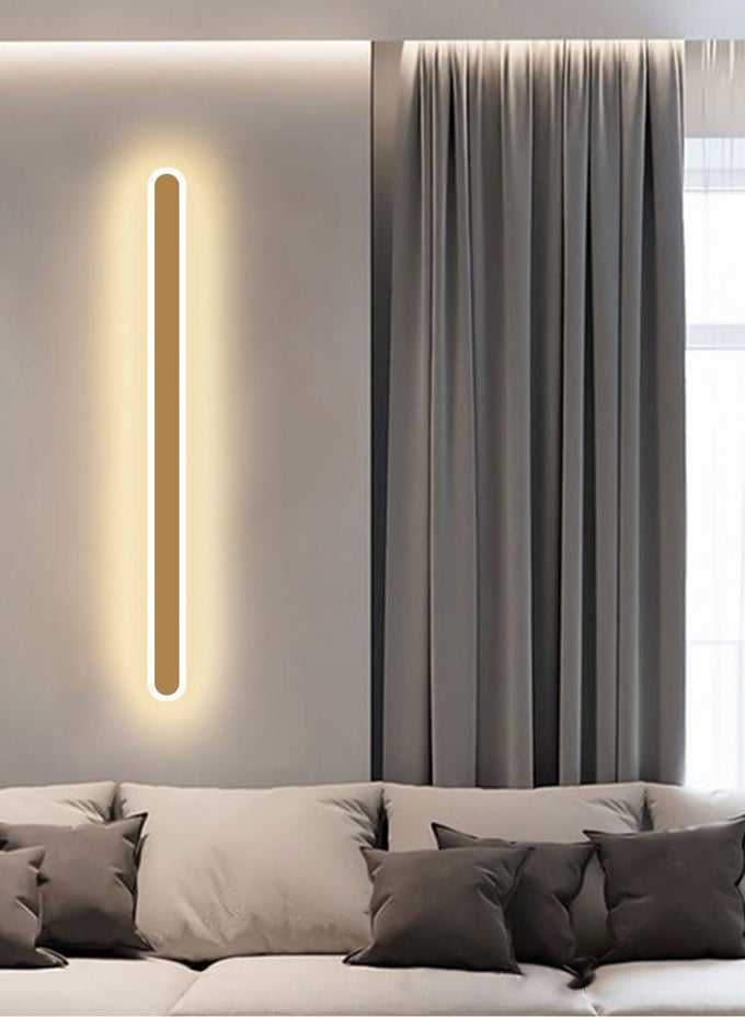 (COLOR: GOLD, WARM LIGHT 3000K, SIZE: 60X6CM) MODERN LONG STRIP WALL LIGHT, AMBIENT LIGHT, INDOOR LED BACKGROUND LIGHT, LIVING ROOM SOFA, STAIRCASE, BEDSIDE PASSAGE LIGHT
