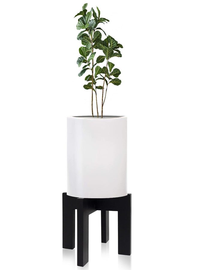 hismocal Wood Plant Stand Indoor/Outdoor for Plants, Large Size Planter Stand Holder,Sturdy and Stable Flower Pot Stand,Fits Most Size Flower Pots In Room (1 Pack-Black) - Image 1