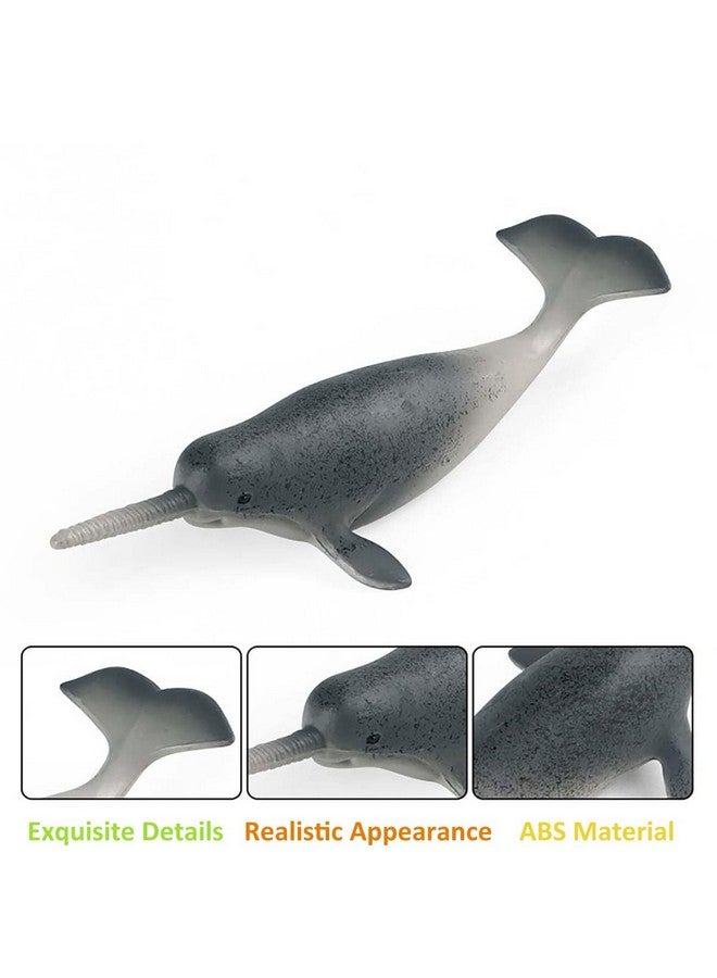 JOKFEICE Ocean Sea Animal Toys, Realistic Narwhal Fairy Garden Accessories, Learning Educational Toys for Christmas Birthday Cake Topper Gift for Kids - Image 3