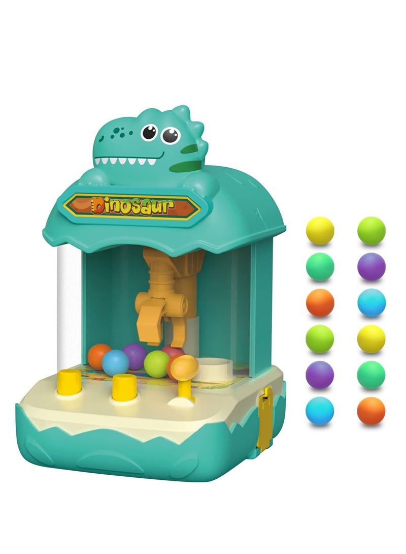 KASTWAVE Mini Claw Machine for Kids, Mini Dinosaur Arcade Game with Colorful Balls, Mini Vending Machine Candy Tiny Toys Prizes Gift, for Girls Boys Ages 3+, Green - Image 1
