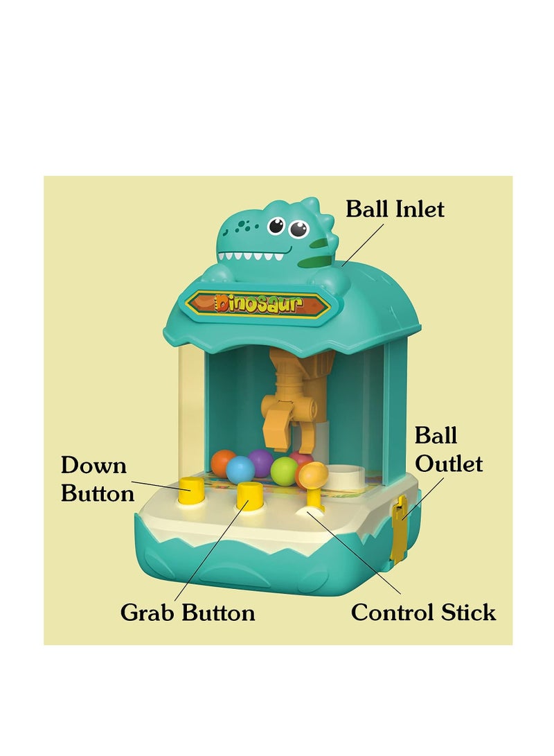 KASTWAVE Mini Claw Machine for Kids, Mini Dinosaur Arcade Game with Colorful Balls, Mini Vending Machine Candy Tiny Toys Prizes Gift, for Girls Boys Ages 3+, Green - Image 2