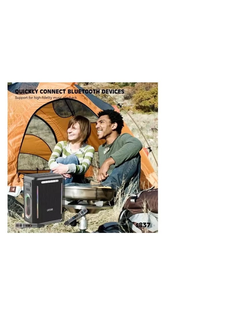 Lenyes S837 300W Portable Bluetooth Party Speaker with Mic & Karaoke Function - Image 4