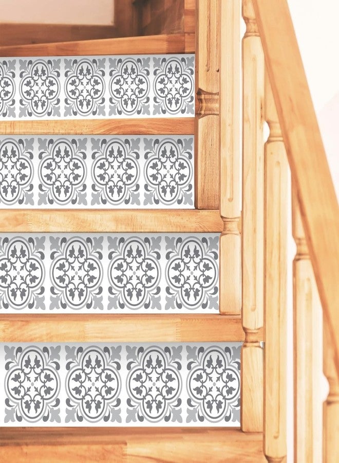 WALPLUS Peel and Stick Stair Riser Decals 15 Strips 39" x 7.1" Antique Pattern Tiles Stair Stickers Stair Decals Stair Risers Covers Wallpaper for Stairs Easy Installation Home Decor - Image 5