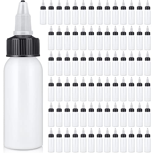 Epakh 80 Pieces Plastic Squeeze Bottle with Twist Top Cap Dispensing Bottles Small Round HDPE Bottle 1 Oz/ 30 ml Squeeze Condiment Bottles for Crafts,Household,Kitchen,Lab Dispensing - Image 1