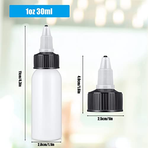 Epakh 80 Pieces Plastic Squeeze Bottle with Twist Top Cap Dispensing Bottles Small Round HDPE Bottle 1 Oz/ 30 ml Squeeze Condiment Bottles for Crafts,Household,Kitchen,Lab Dispensing - Image 2