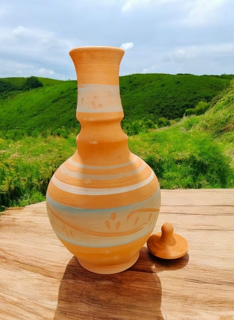 كلور زون بوتري ابريق ماء ارتفاع 30سم وعرض 14سم مع غطاء للشرب والتزيين  - Image 1