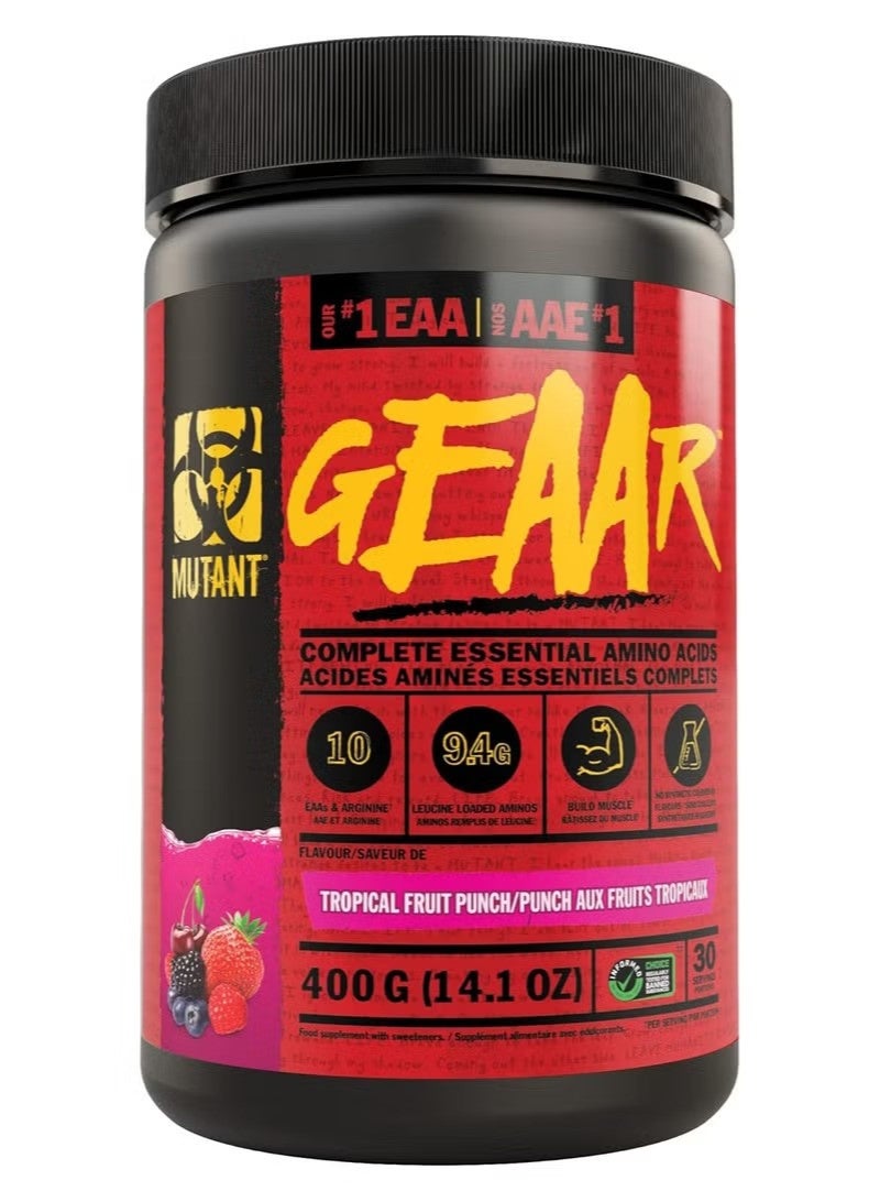 Mutant GEAAR Complete Essential Amino Acids 30 Double Serves Orange Rush – Muscle Recovery, Hydration & Performance EAA Formula - Image 1