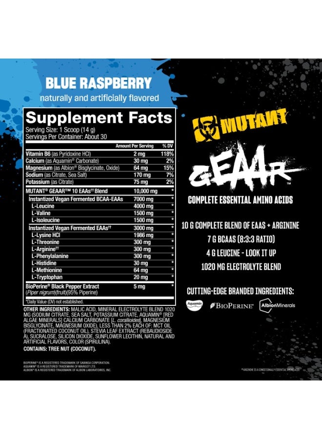 Mutant GEAAR Complete Essential Amino Acids 30 Double Serves Orange Rush – Muscle Recovery, Hydration & Performance EAA Formula - Image 2