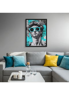 Art Decor Art Decor Framed Canvas Wall Art of Statue of David Pop Art Portrait Greek Statue by Michelangelo Italian Renaissance Street Graffiti Print Wall Décor for Home Office Living Room Bedroom Gifting  - Image 2