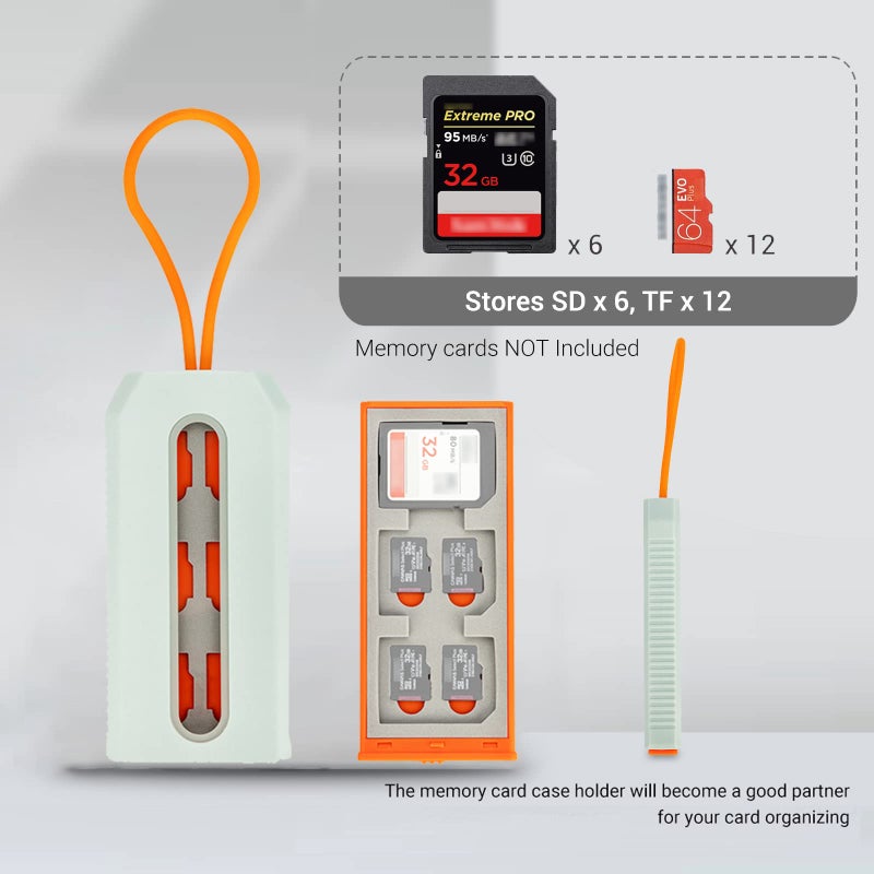 JJC Portable 18 Slots Memory Card Case for 12 Micro SD Card and 6 SD Cards,Pop-up and Transparent Window Design, Micro SD/Micro SDHC/Micro SDXC TF Card Holder Organizer, SD/SDXC/SDHC Card Case Storage - Image 2