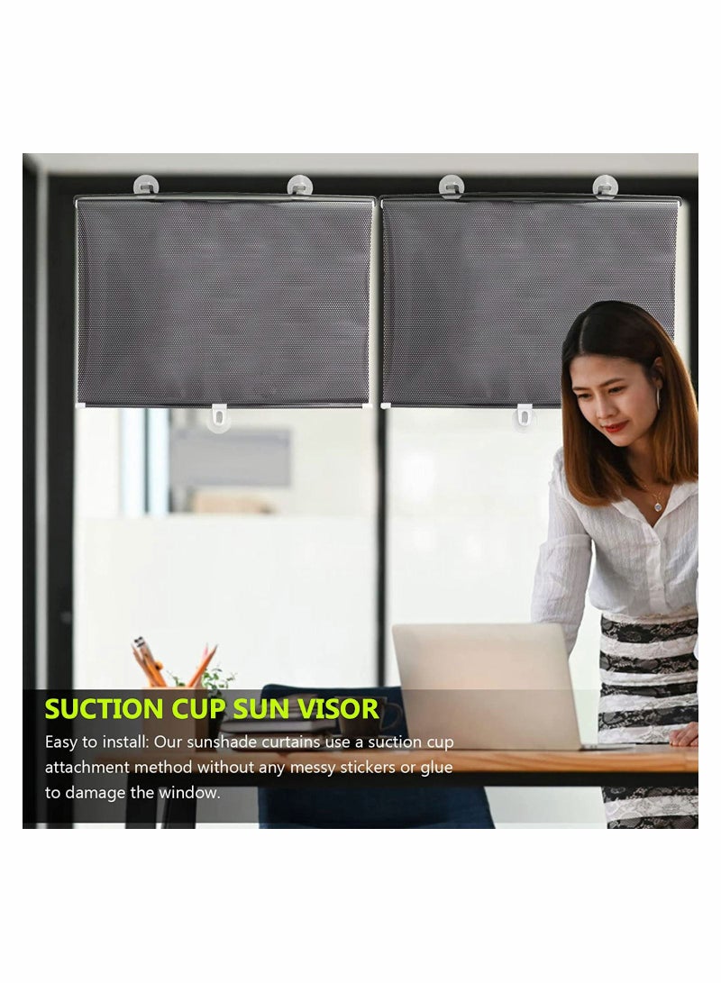 Classic PVC 100% Blackout Roller Blinds for Windows Retractable Car Sunshade Window Shades Blind Shade with Suction Cups Temporary Portable Cover Curtain 49x 23inches - Image 2