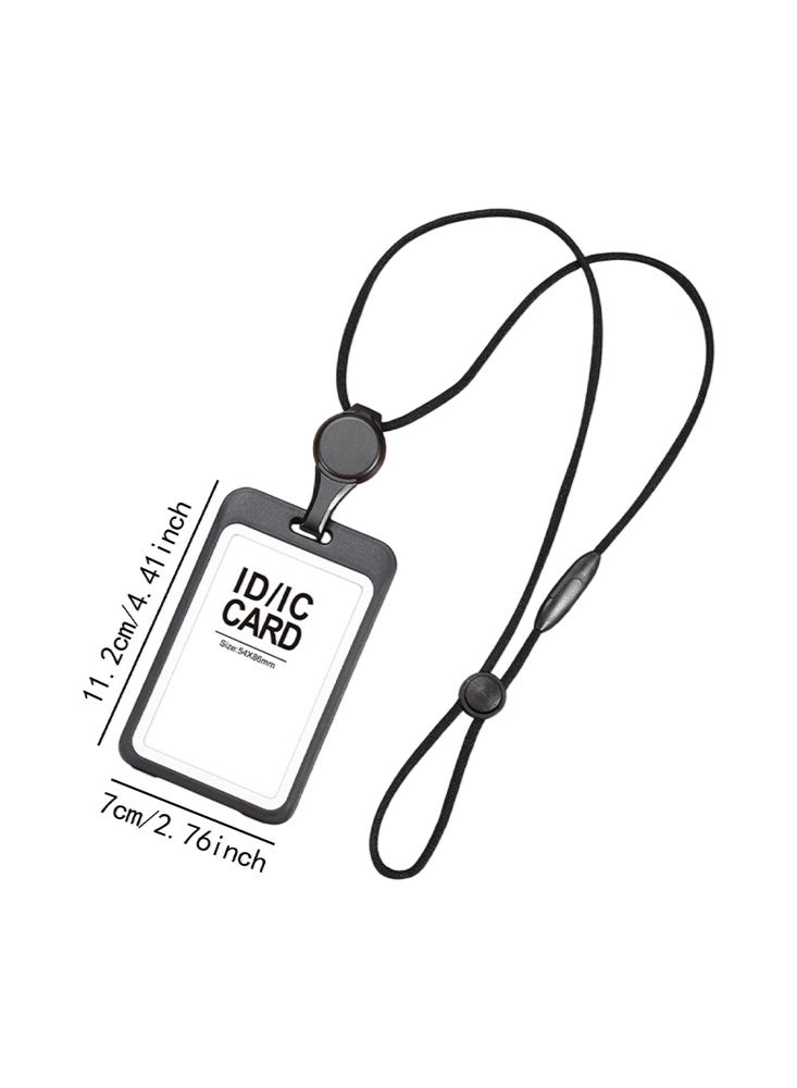 SENDEFN Double-sided Transparent Lanyard and Chest Card Retractable, work card, employee ID badge, staff ID card, Badgework card, Two ways to wear it, Ideal for Corporate/Business/Exhibition Identification- Multifunction（Black） - Image 5