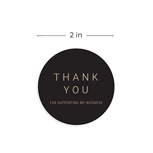 SBlabels 2" Black Kraft Thank You for Supporting My Business Stickers / 500 Brown Kraft Small Business Labels/Customer Appreciation Thanks Round Package Envelope Seals/Made in The USA - Image 5