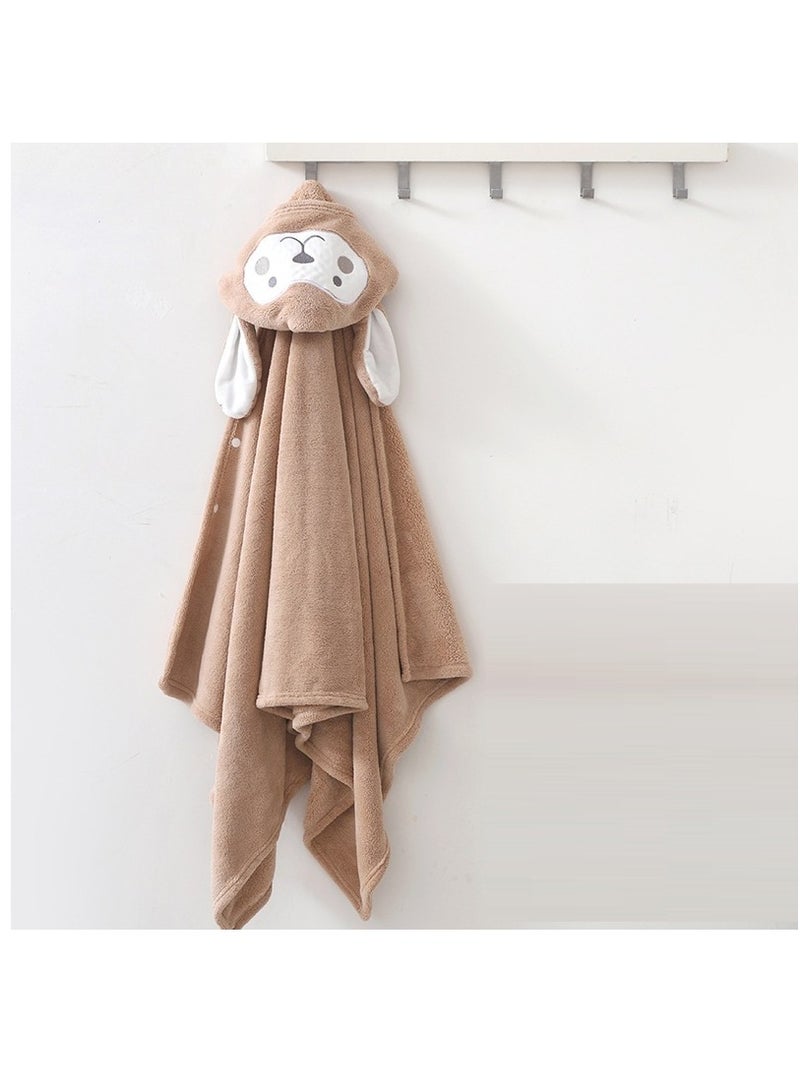 1-Piece Cartoon Brown EMonkey Baby Blanket - Image 1