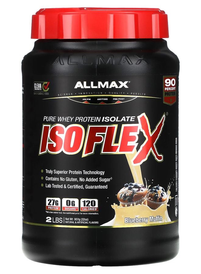 Allmax ISOFLEX® بروتين مصل اللبن النقي معزول بنكهة مافن التوت الأزرق 2 رطل (907 جرام)