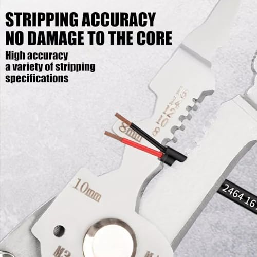 XBEY All in 1 Multifunction Stainless Steel Wire Stripper/Wire Crimping Tool, Wire Cutter, Wire Crimper, Cable Stripper, Wiring Tools and Multi-Function Hand Tool for Electrician (Needle Wire Cutter) - Image 3