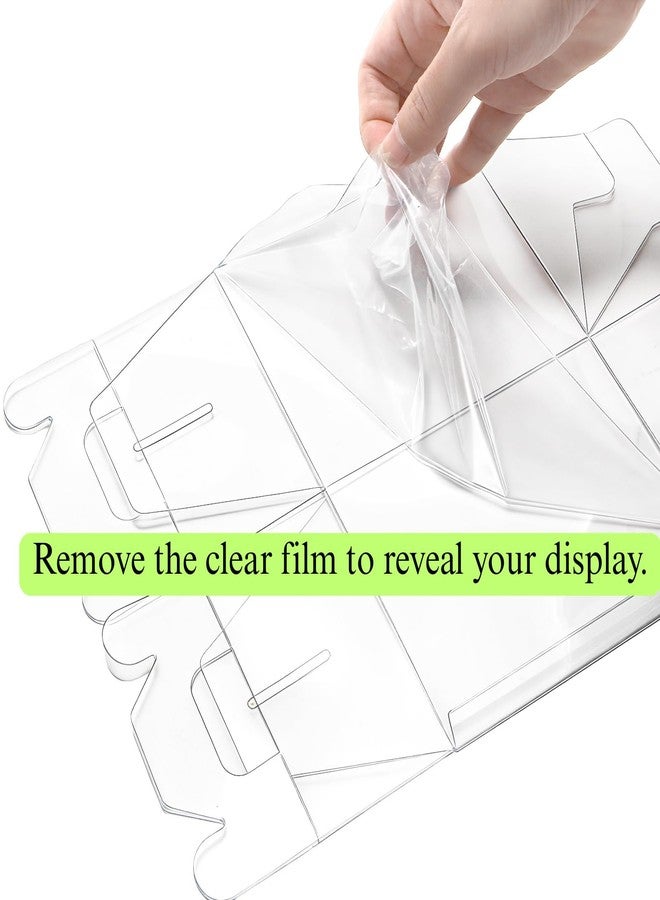 Cedilis 50 Pack Individual Clear Cupcake Boxes, Single Cupcake Containers, Plastic Cupcake Holders with Handle, Inserts and Sticker - Image 3