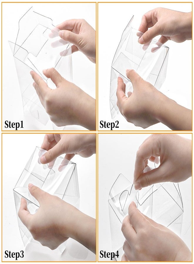 Cedilis 50 Pack Individual Clear Cupcake Boxes, Single Cupcake Containers, Plastic Cupcake Holders with Handle, Inserts and Sticker - Image 4