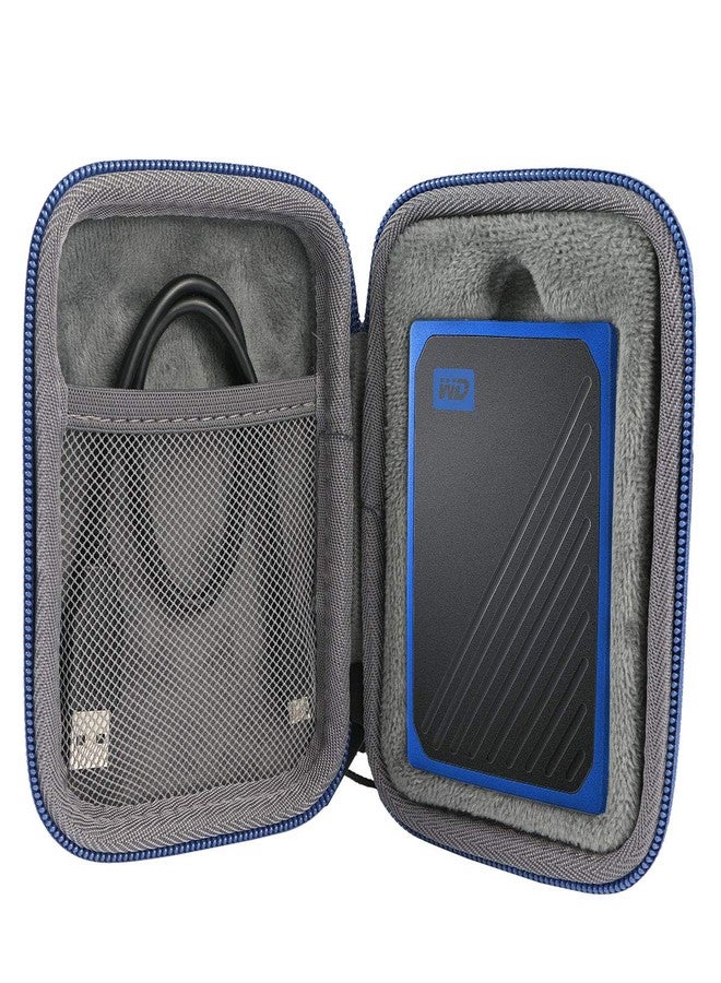 كو2كريا حقيبة سفر صلبة بديلة من co2CREA لوحدة التخزين الخارجية المحمولة WD My Passport Go Cobalt SSD بسعة 500 جيجابايت / 1 تيرابايت (حقيبة سوداء + سحاب أزرق) - Image 1