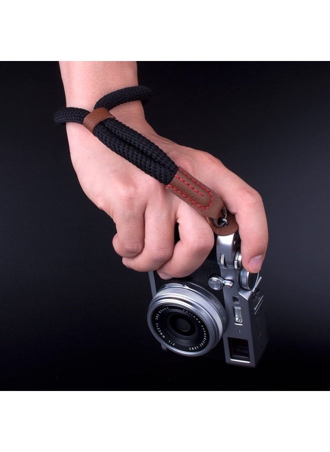 VKO - Black Camera Hand Wrist Strap Compatible with Fujifilm X-T30 X-T4 X-T3 X-T20 X-T2 X70 X-Pro2 X-E3 X30 XQ2 X100F A6100 A6600 A6400 A6000 A6300 A6500 RXIR II Cameras Adjustable Safety Strap - Image 1