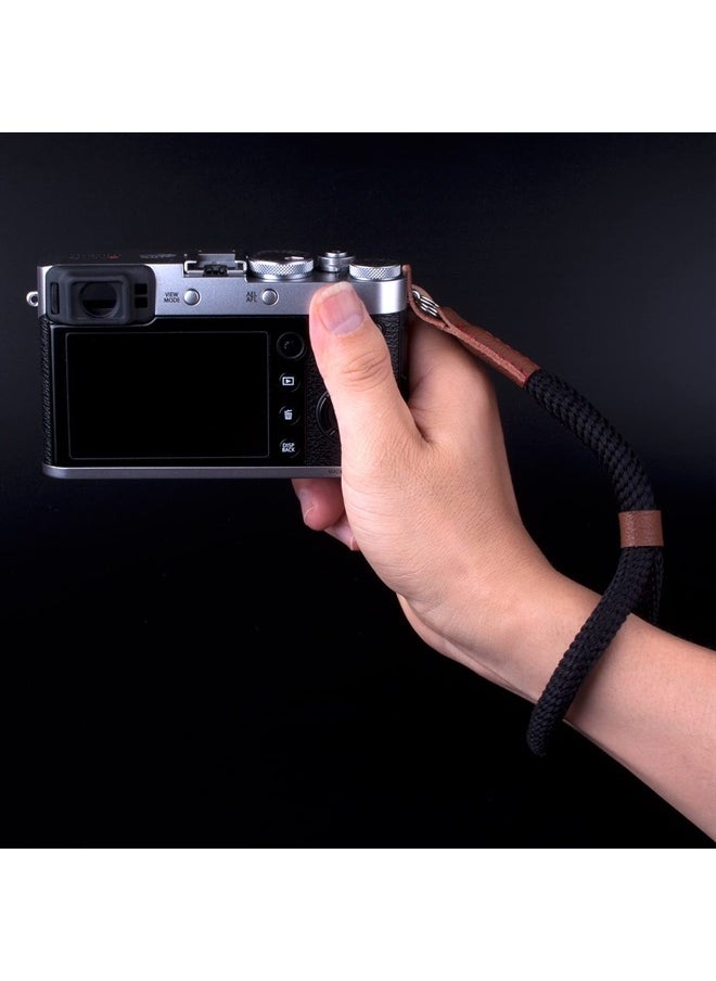 VKO - Black Camera Hand Wrist Strap Compatible with Fujifilm X-T30 X-T4 X-T3 X-T20 X-T2 X70 X-Pro2 X-E3 X30 XQ2 X100F A6100 A6600 A6400 A6000 A6300 A6500 RXIR II Cameras Adjustable Safety Strap - Image 1