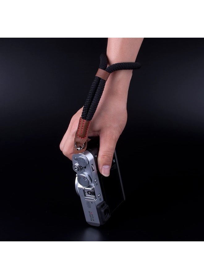 VKO - Black Camera Hand Wrist Strap Compatible with Fujifilm X-T30 X-T4 X-T3 X-T20 X-T2 X70 X-Pro2 X-E3 X30 XQ2 X100F A6100 A6600 A6400 A6000 A6300 A6500 RXIR II Cameras Adjustable Safety Strap - Image 1