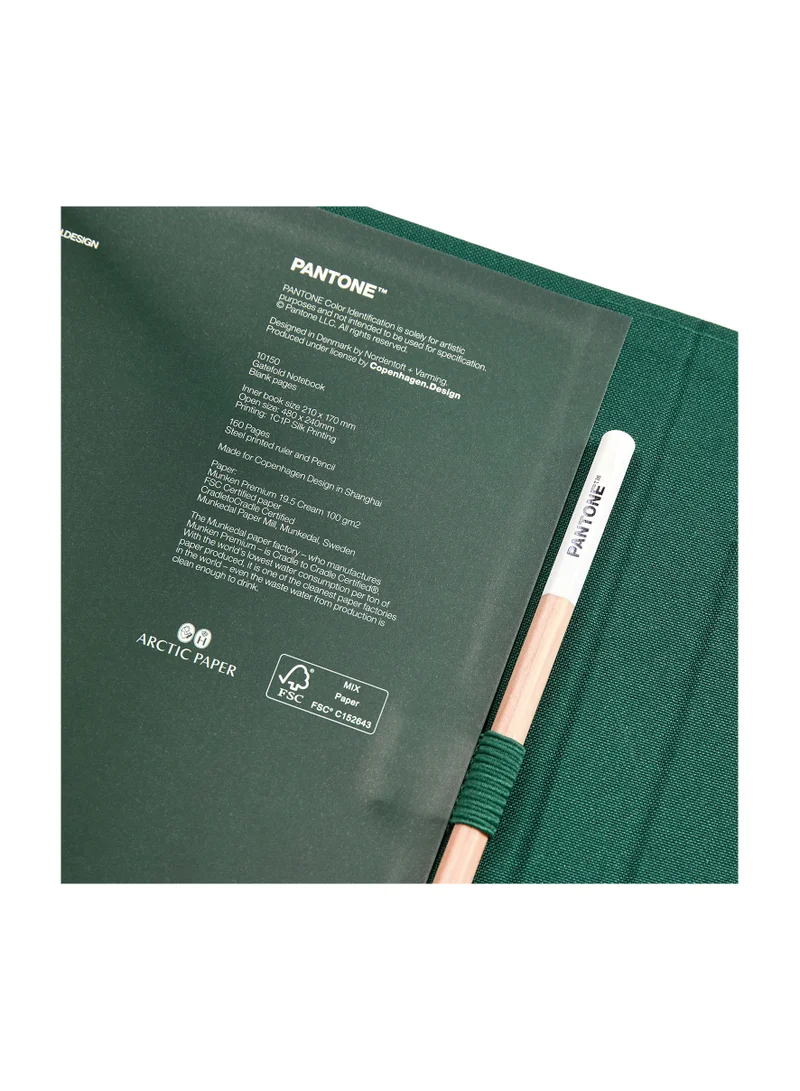Pantone Creative Unlined Notebook with Pencil – Ideal for Ideas & Doodles – Dark Green