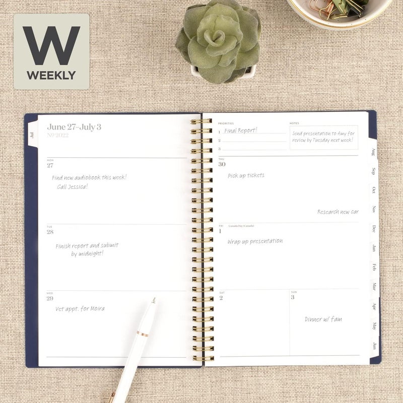 Cambridge 2022-2023 Planner, Weekly & Monthly Academic, 5-1/2" x 8-1/2", Small, WorkStyle Classic, Navy (1606-200A-58) - Image 2