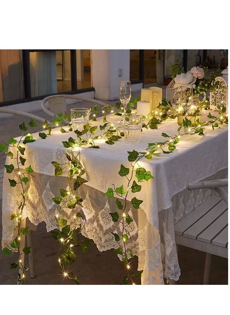 Cordova Artificial Leaf Plant Vine 100 LED String Light Hanging for Bedroom Wedding Party Wall Decor  - Image 1