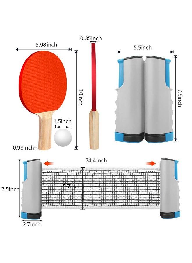 يلا جوي Ping Pong Paddle Set, مجموعة تنس الطاولة Paddle Set, مجموعة تنس الطاولة المحمولة مع شبكة قابلة للسحب,2 الماشيات,6 الكرات وحمل حقيبة للألعاب الداخلية / الخارجية - Image 2