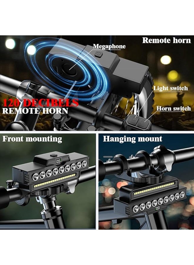 YSR VEF Rechargeable Waterproof Bicycle Headlight – With Horn & Taillight, 9 LED, 7 Modes, IPX5 - Image 4