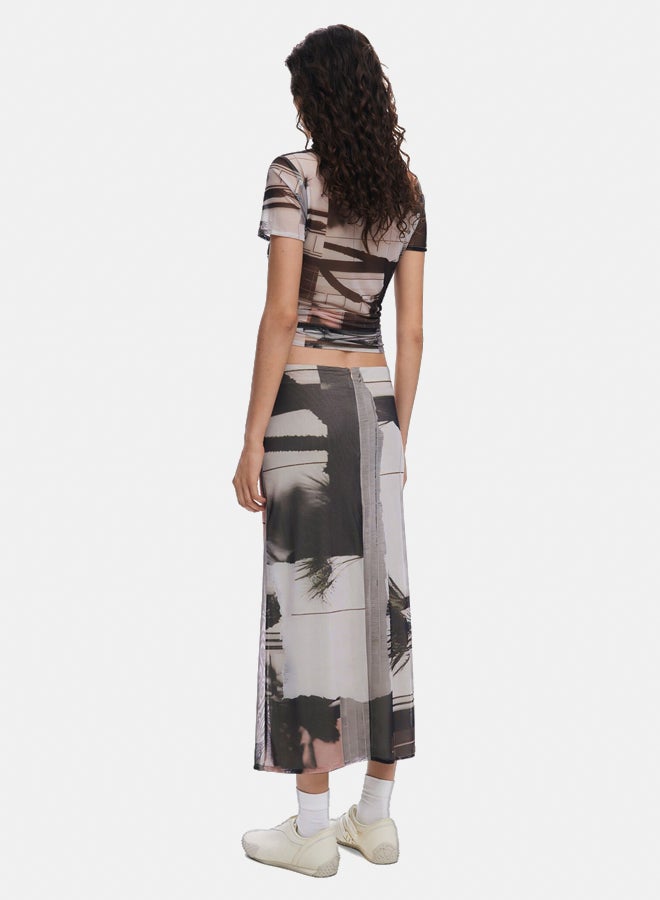 DESIGUAL Straight tulle skirt  - Image 4
