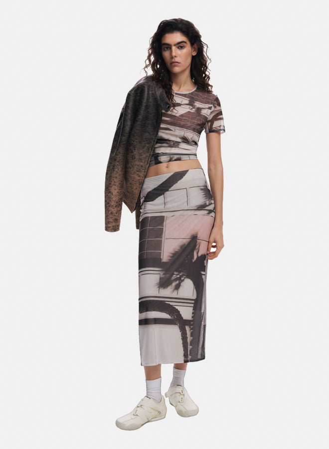 DESIGUAL Straight tulle skirt  - Image 1