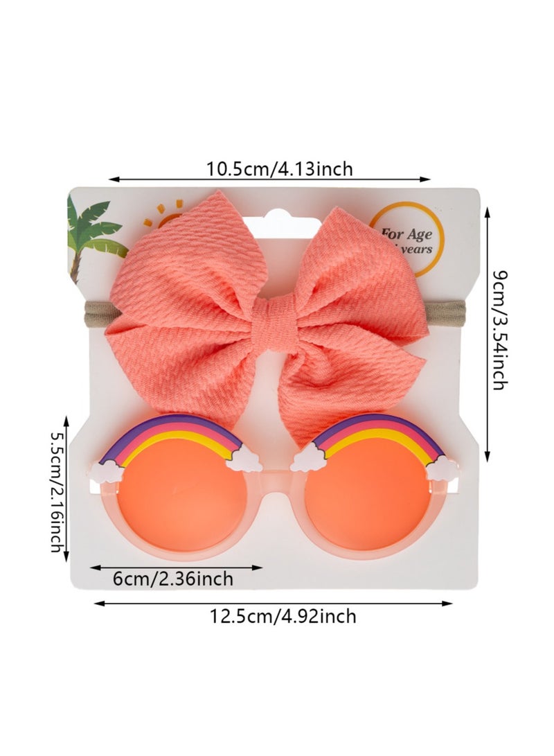 دىدانيالا طقم مشابك شعر وقوس قزح من أنايا للرضع والفتيات - خوخي - Image 1