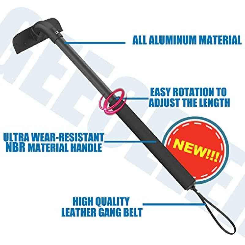 Back Hair Shaver with Extra-Wide 5-Inch Head Adjustable Long Handle Razor - Lightweight Aluminum Body Hair Remover for Men for Shower Grooming - Image 3
