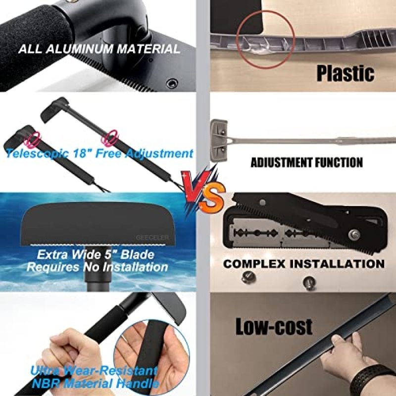 Back Hair Shaver with Extra-Wide 5-Inch Head Adjustable Long Handle Razor - Lightweight Aluminum Body Hair Remover for Men for Shower Grooming - Image 4
