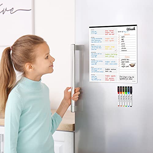 Clever Clean Magnetic Dry Erase Weekly Calendar - 10"x12" Weekly Dry Erase Calendar for Fridge - 6 Extra Fine Point Markers Included - Shipped Flat - Image 5