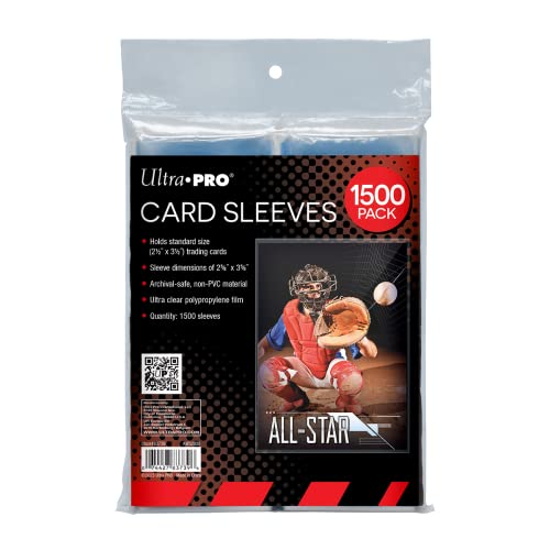 Ultra PRO - Penny Sleeves® Clear Card Sleeves for Standard Size Trading Cards Measuring 2.5" x 3.5" - Perfect for Pokemon Cards, Trading Cards, Sport Cards, and More - 500 x 3 Pack, 1500 Total - Image 1