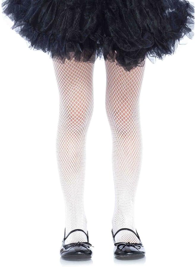 Leg Avenue Girl'S Fishnet Tights White Large - Image 1